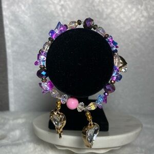 weekend crystal bracelet with heart charm